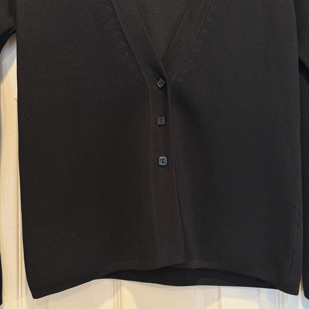 Dana Buchanan Silk Cardigan Women’s Small Black Minimalist Closet Staple Capsule - Picture 3 of 7